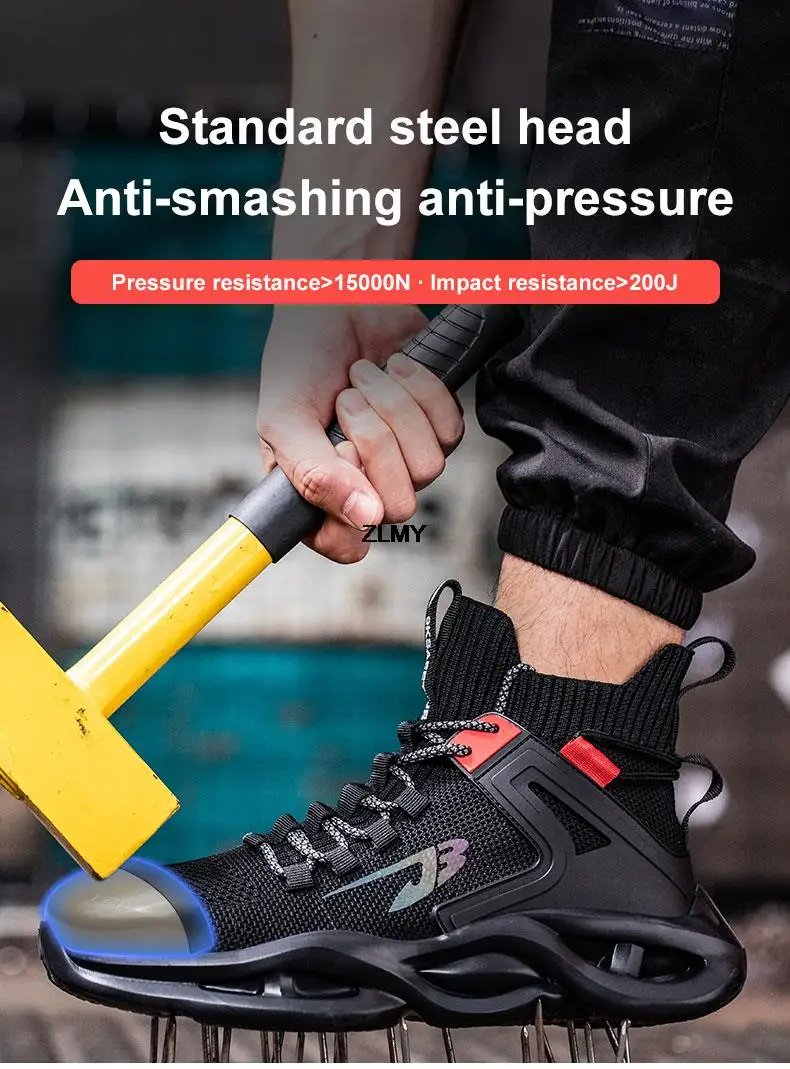 High Top Men Safety Shoes Lightweight Steel Toe Sneakers Man Work Safety Boots Male Construction Work Shoes Protective Footwear High Top Men Safety Shoes Lightweight Steel Toe Sneakers Man Work Safety Boots Male Construction Work Shoes Protective Footwear