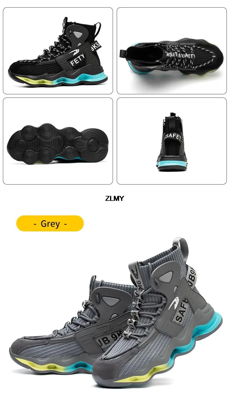 High Top Men Safety Shoes Lightweight Steel Toe Sneakers Man Work Safety Boots Male Construction Work Shoes Protective Footwear High Top Men Safety Shoes Lightweight Steel Toe Sneakers Man Work Safety Boots Male Construction Work Shoes Protective Footwear