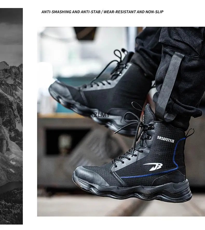 High Top Men Safety Shoes Lightweight Steel Toe Sneakers Man Work Safety Boots Male Construction Work Shoes Protective Footwear High Top Men Safety Shoes Lightweight Steel Toe Sneakers Man Work Safety Boots Male Construction Work Shoes Protective Footwear