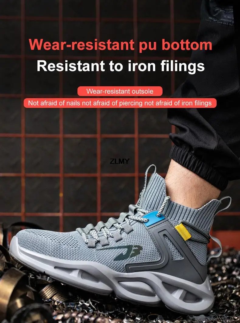 High Top Men Safety Shoes Lightweight Steel Toe Sneakers Man Work Safety Boots Male Construction Work Shoes Protective Footwear High Top Men Safety Shoes Lightweight Steel Toe Sneakers Man Work Safety Boots Male Construction Work Shoes Protective Footwear