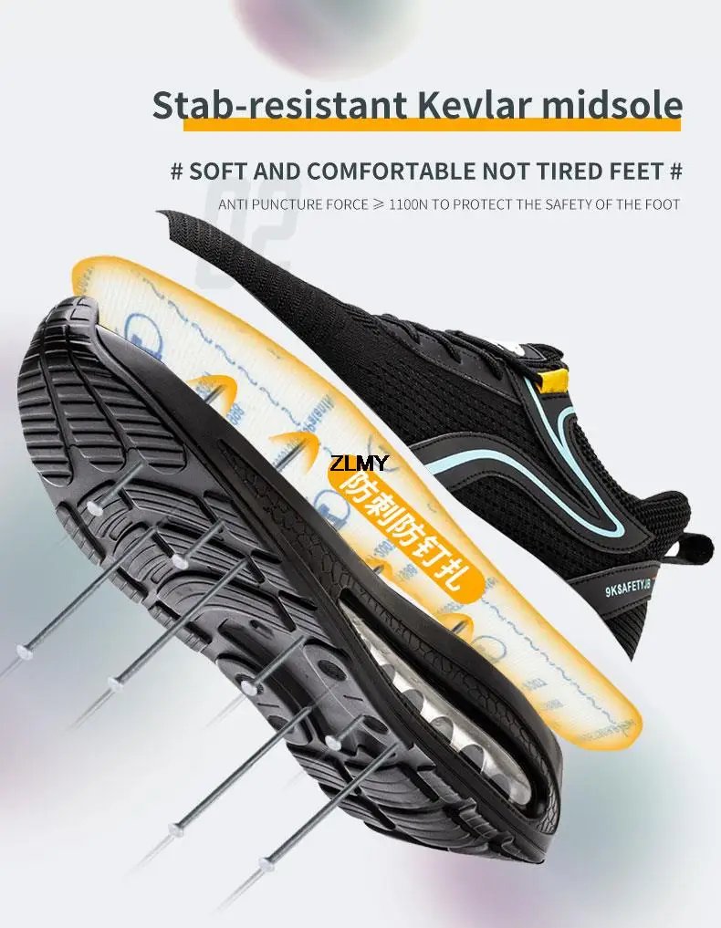 High Top Men Safety Shoes Lightweight Steel Toe Sneakers Man Work Safety Boots Male Construction Work Shoes Protective Footwear High Top Men Safety Shoes Lightweight Steel Toe Sneakers Man Work Safety Boots Male Construction Work Shoes Protective Footwear