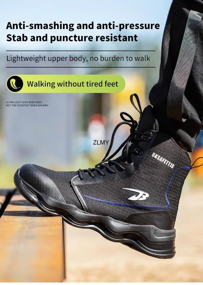 High Top Men Safety Shoes Lightweight Steel Toe Sneakers Man Work Safety Boots Male Construction Work Shoes Protective Footwear High Top Men Safety Shoes Lightweight Steel Toe Sneakers Man Work Safety Boots Male Construction Work Shoes Protective Footwear