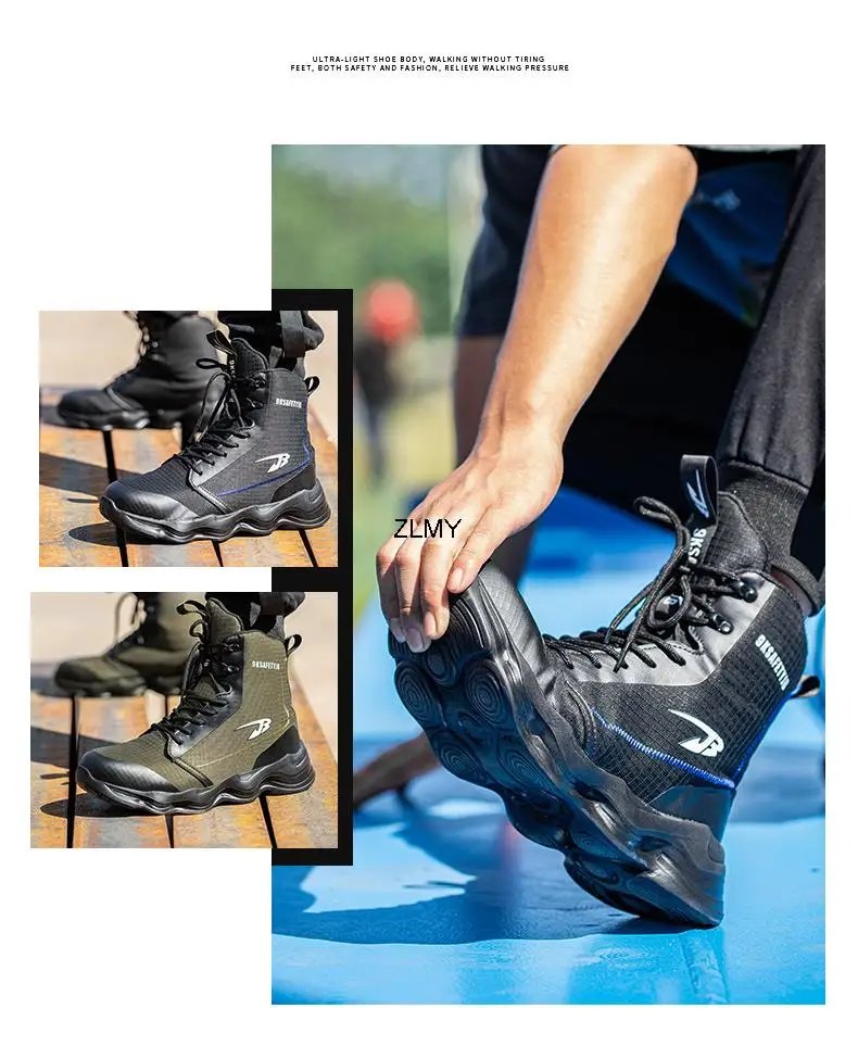 High Top Men Safety Shoes Lightweight Steel Toe Sneakers Man Work Safety Boots Male Construction Work Shoes Protective Footwear High Top Men Safety Shoes Lightweight Steel Toe Sneakers Man Work Safety Boots Male Construction Work Shoes Protective Footwear