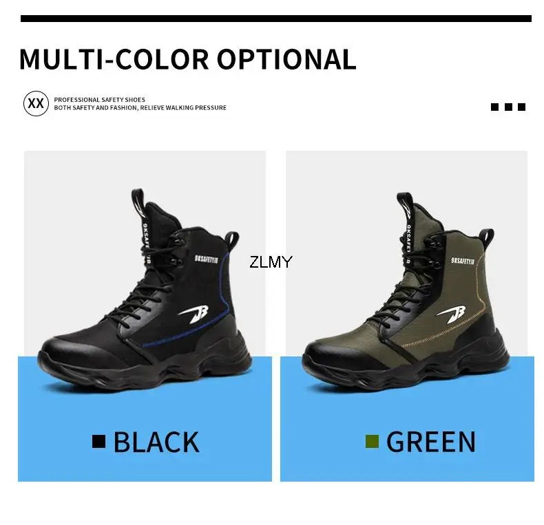 High Top Men Safety Shoes Lightweight Steel Toe Sneakers Man Work Safety Boots Male Construction Work Shoes Protective Footwear High Top Men Safety Shoes Lightweight Steel Toe Sneakers Man Work Safety Boots Male Construction Work Shoes Protective Footwear
