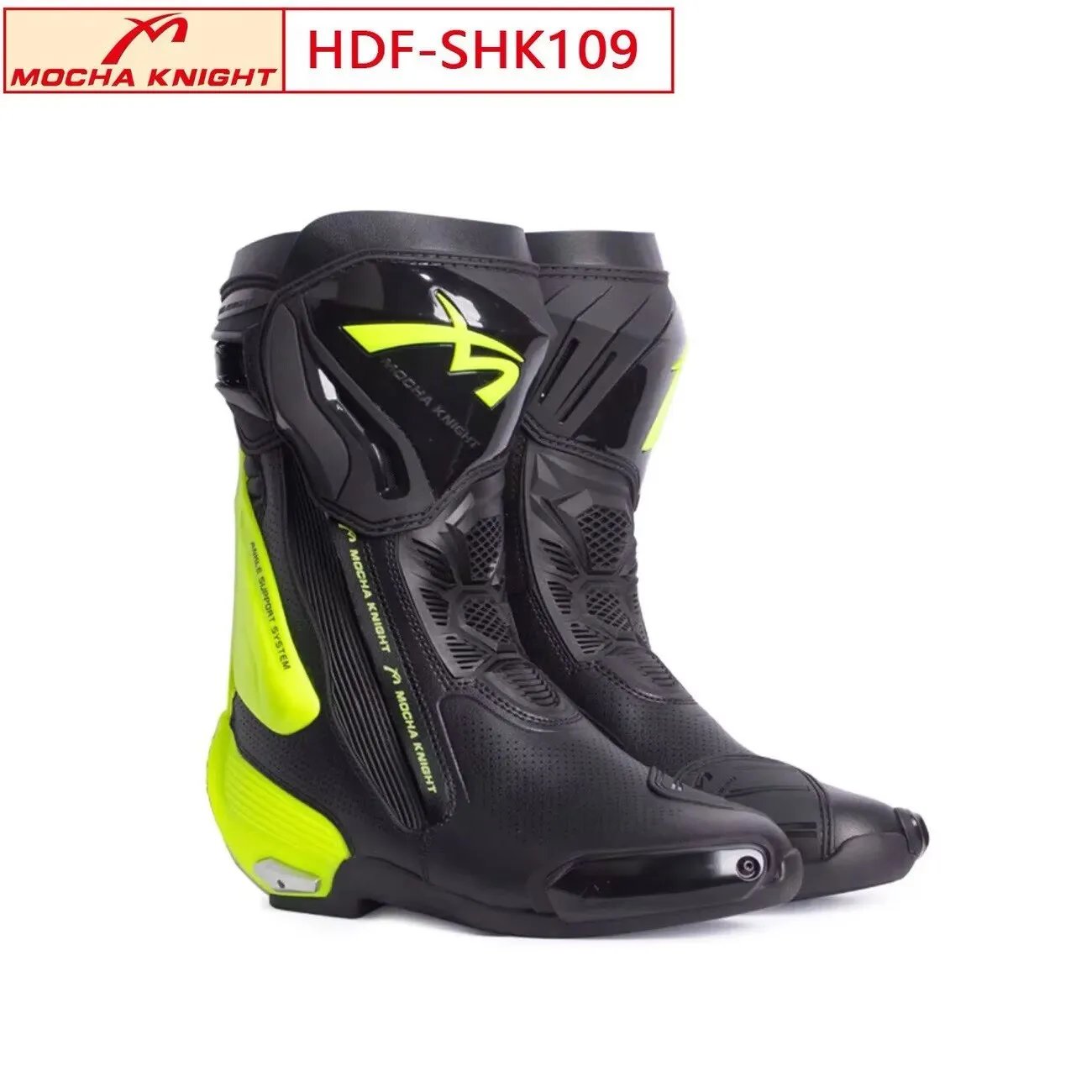 MOCHA SH109 Motocross Boots Perforated Summer Breathable BOTAS Motorcycle Knight Professional Track Riding Shoes CE Certified