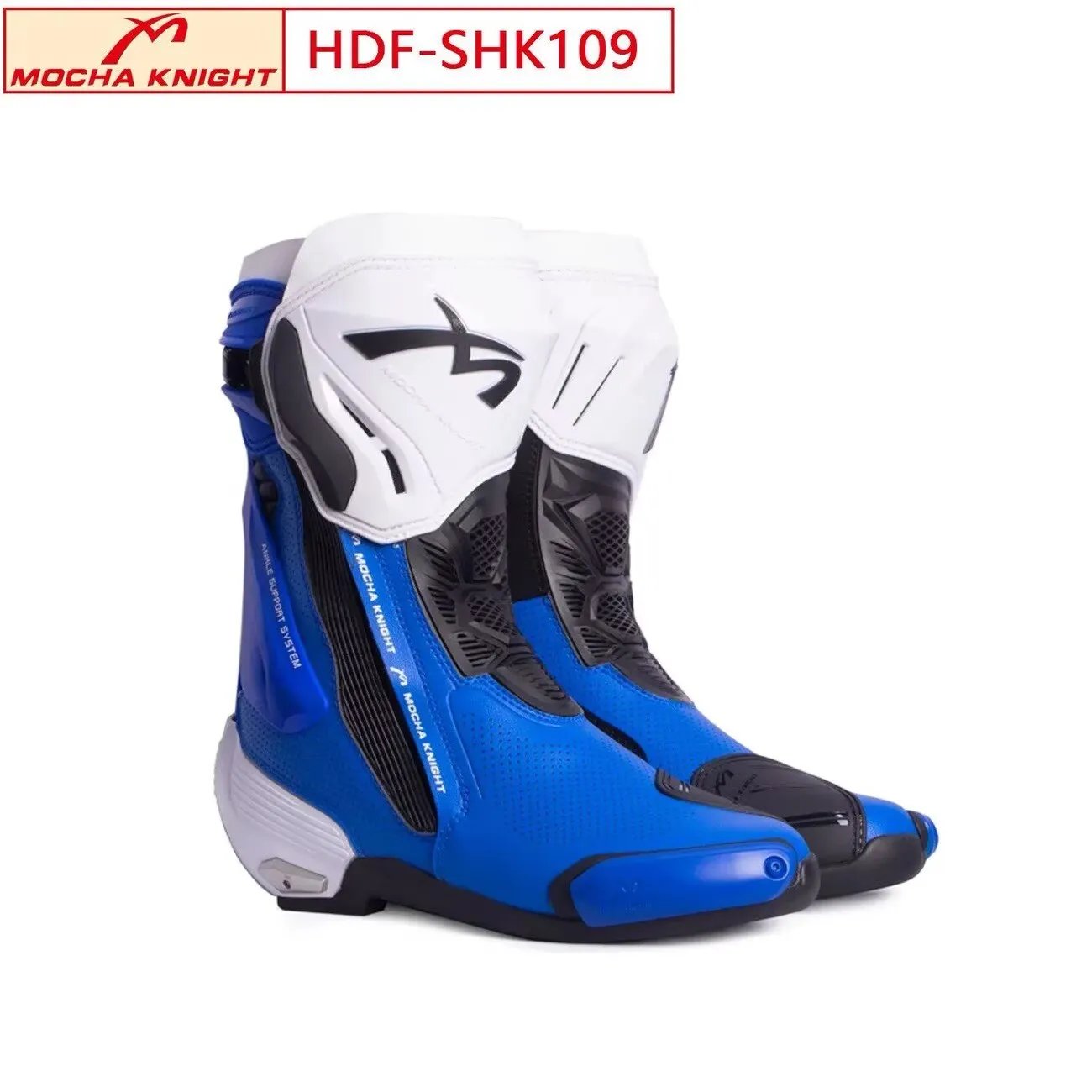MOCHA SH109 Motocross Boots Perforated Summer Breathable BOTAS Motorcycle Knight Professional Track Riding Shoes CE Certified