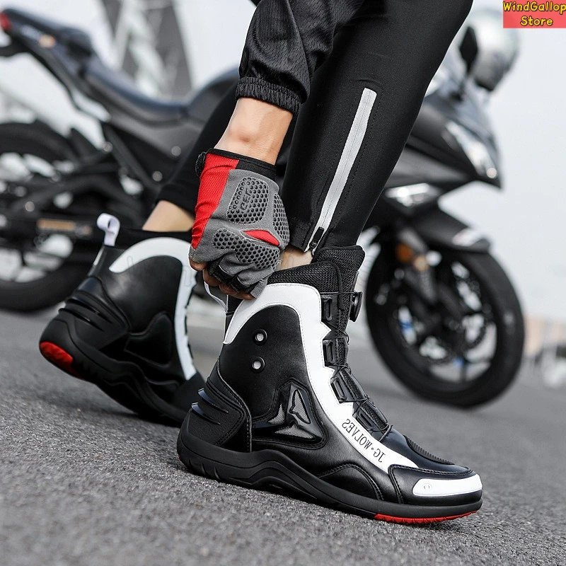 Motorcycle riding shoes motorcycle racing track anti slip protection off-road lightweight commuting work riding boots