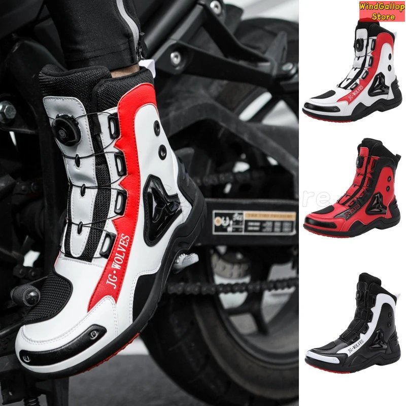 Motorcycle riding shoes motorcycle racing track anti slip protection off-road lightweight commuting work riding boots