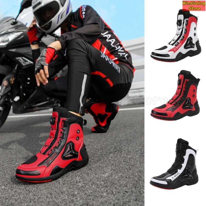 Motorcycle riding shoes motorcycle racing track anti slip protection off-road lightweight commuting work riding boots