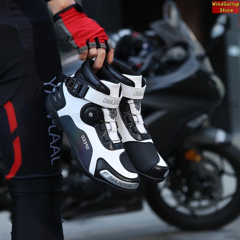 Motorcycle riding shoes motorcycle racing track anti slip protection off-road lightweight commuting work riding boots