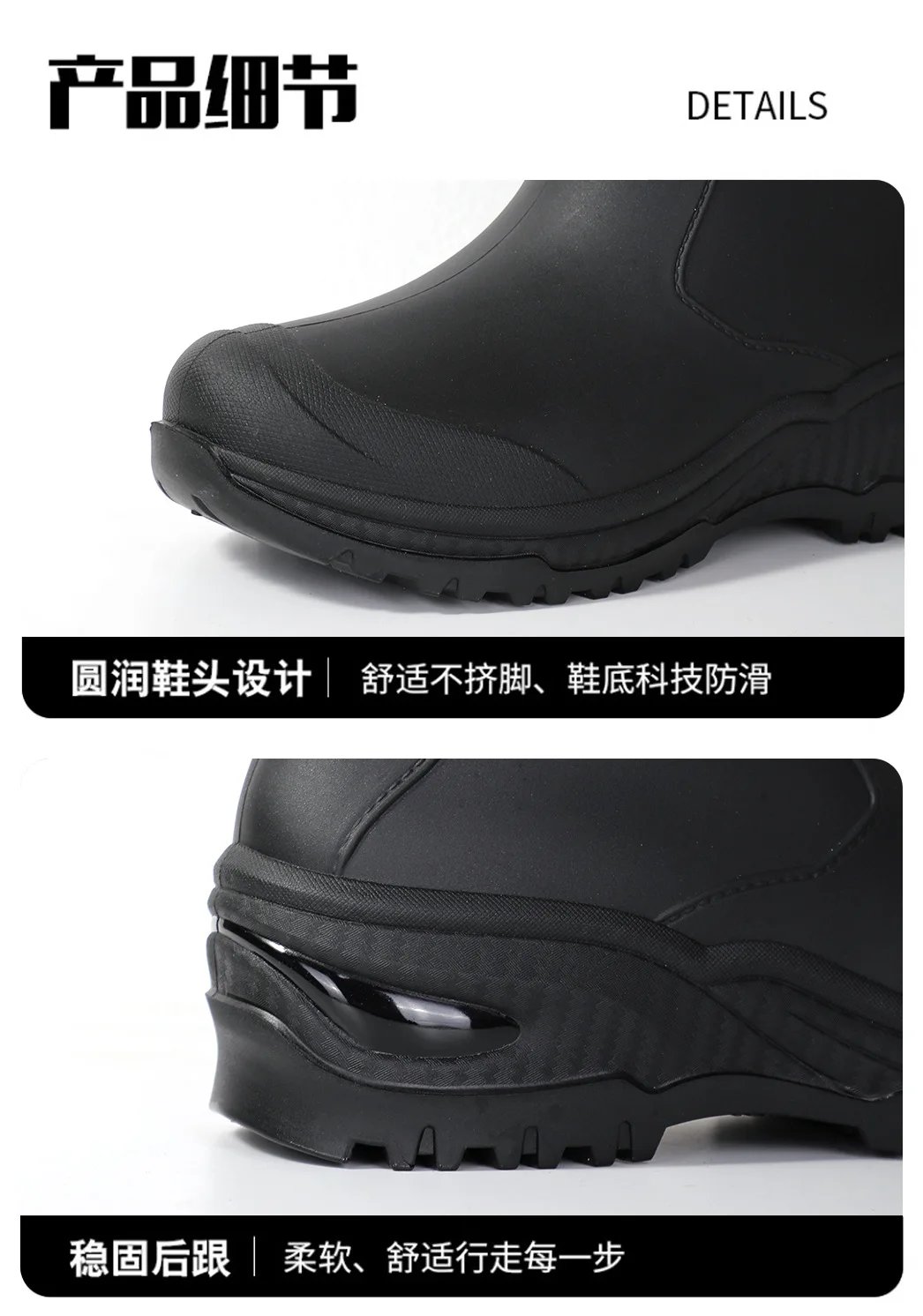 Wear resistant thick soled water boots, military green river tracing men's short boots, rain boots, waterproof men's water shoes Wear resistant thick soled water boots, military green river tracing men's short boots, rain boots, waterproof men's water shoes