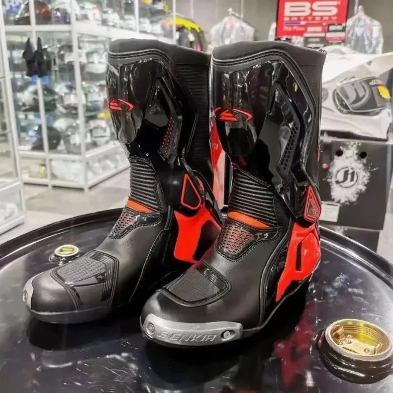 2026 New BENKIA Women Motorcycle Boots EUR35-39 Motorbike Lady Boot CE Certification Pink Women Sport Bike Botas For All Seasons
