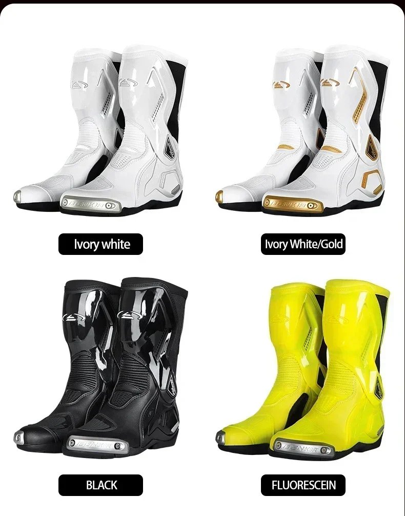 2026 New BENKIA Women Motorcycle Boots EUR35-39 Motorbike Lady Boot CE Certification Pink Women Sport Bike Botas For All Seasons