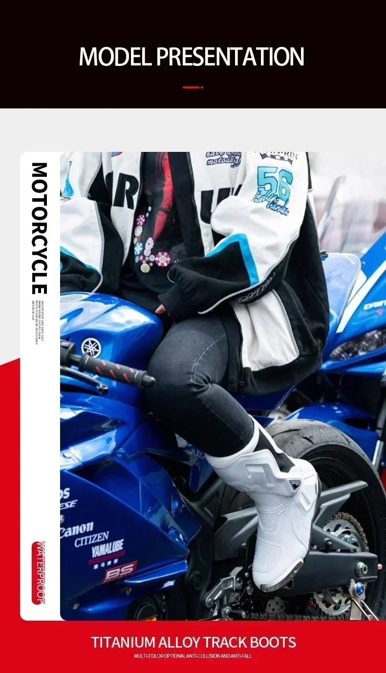 2026 New BENKIA Women Motorcycle Boots EUR35-39 Motorbike Lady Boot CE Certification Pink Women Sport Bike Botas For All Seasons