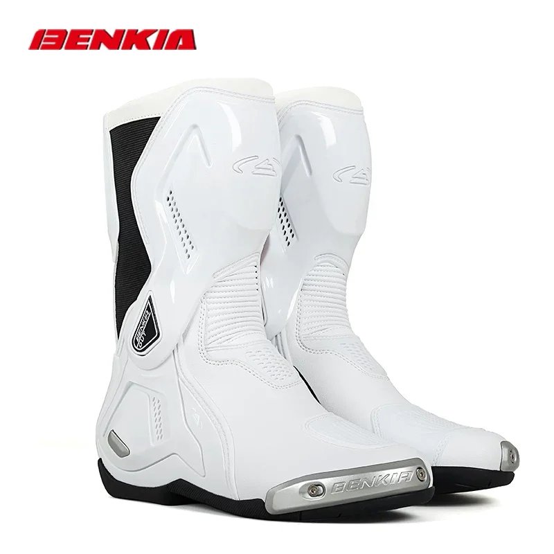 2026 New BENKIA Women Motorcycle Boots EUR35-39 Motorbike Lady Boot CE Certification Pink Women Sport Bike Botas For All Seasons