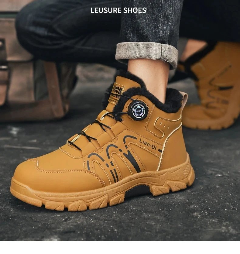 Outdoor Snow Boots Men Thick Bottom Keep Warm Hiking Shoes Men Breathable Wear-resistant Plush Casual Shoes Men Shoes Outdoor Snow Boots Men Thick Bottom Keep Warm Hiking Shoes Men Breathable Wear-resistant Plush Casual Shoes Men Shoes