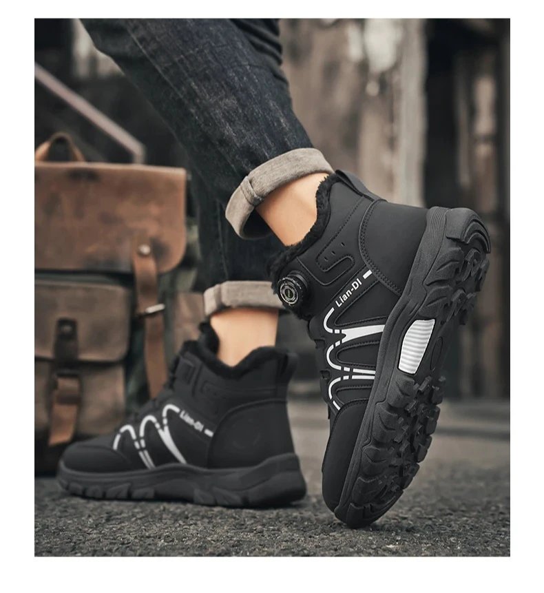 Outdoor Snow Boots Men Thick Bottom Keep Warm Hiking Shoes Men Breathable Wear-resistant Plush Casual Shoes Men Shoes Outdoor Snow Boots Men Thick Bottom Keep Warm Hiking Shoes Men Breathable Wear-resistant Plush Casual Shoes Men Shoes