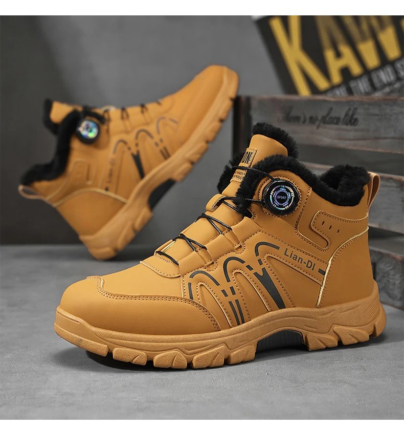Outdoor Snow Boots Men Thick Bottom Keep Warm Hiking Shoes Men Breathable Wear-resistant Plush Casual Shoes Men Shoes Outdoor Snow Boots Men Thick Bottom Keep Warm Hiking Shoes Men Breathable Wear-resistant Plush Casual Shoes Men Shoes
