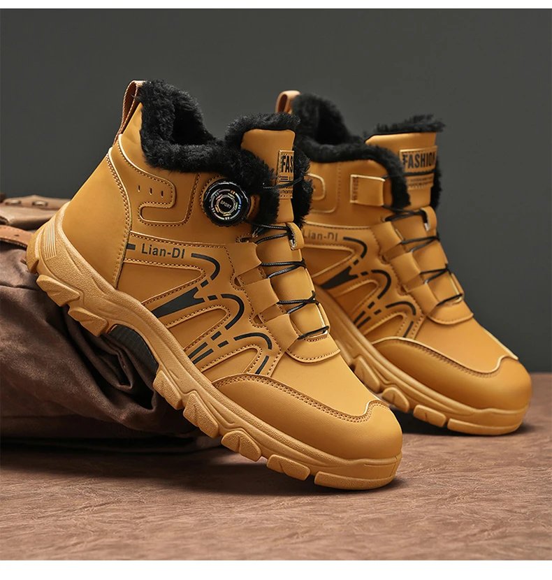 Outdoor Snow Boots Men Thick Bottom Keep Warm Hiking Shoes Men Breathable Wear-resistant Plush Casual Shoes Men Shoes Outdoor Snow Boots Men Thick Bottom Keep Warm Hiking Shoes Men Breathable Wear-resistant Plush Casual Shoes Men Shoes