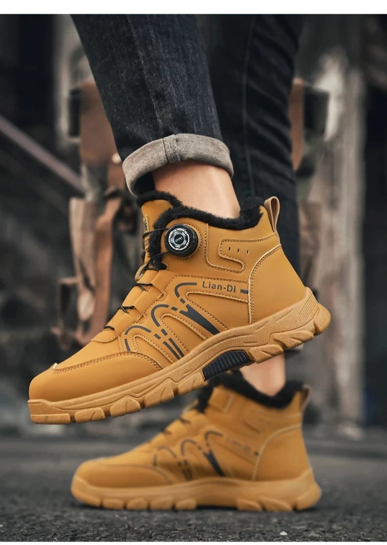 Outdoor Snow Boots Men Thick Bottom Keep Warm Hiking Shoes Men Breathable Wear-resistant Plush Casual Shoes Men Shoes Outdoor Snow Boots Men Thick Bottom Keep Warm Hiking Shoes Men Breathable Wear-resistant Plush Casual Shoes Men Shoes