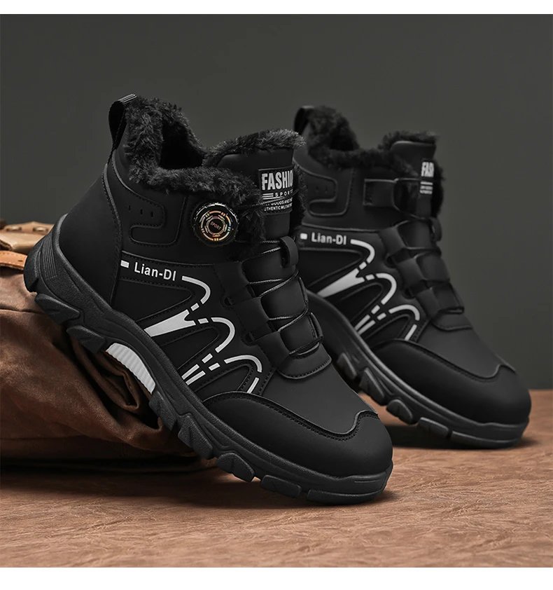 Outdoor Snow Boots Men Thick Bottom Keep Warm Hiking Shoes Men Breathable Wear-resistant Plush Casual Shoes Men Shoes Outdoor Snow Boots Men Thick Bottom Keep Warm Hiking Shoes Men Breathable Wear-resistant Plush Casual Shoes Men Shoes