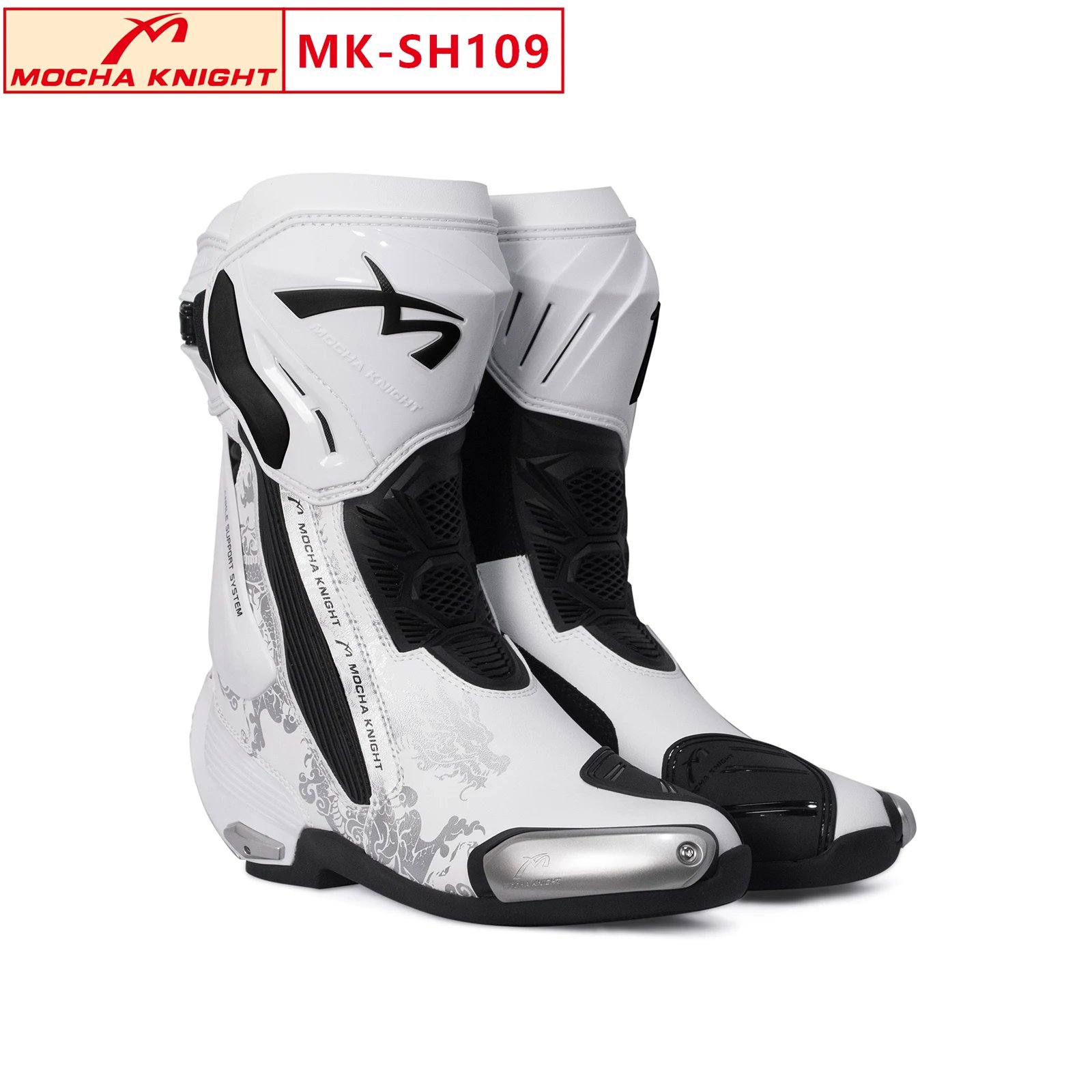New BENKIA SH109 Mocha Motorcycle Boots CE Certification Professional Track Riding Botas BENKIA Double-Layer Boots