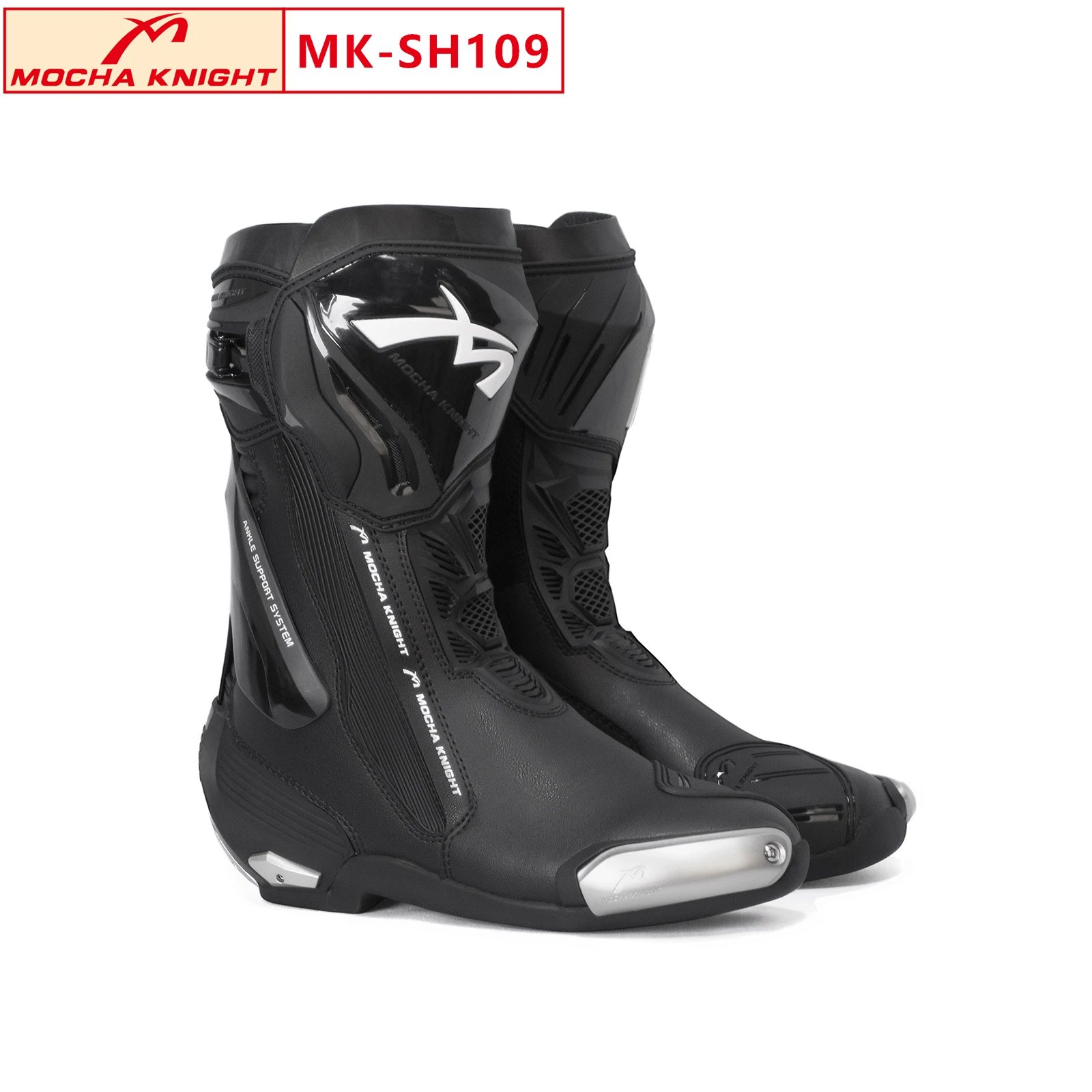 New BENKIA SH109 Mocha Motorcycle Boots CE Certification Professional Track Riding Botas BENKIA Double-Layer Boots