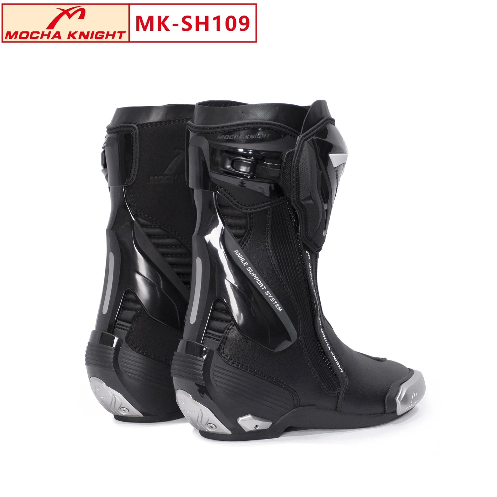 New BENKIA SH109 Mocha Motorcycle Boots CE Certification Professional Track Riding Botas BENKIA Double-Layer Boots