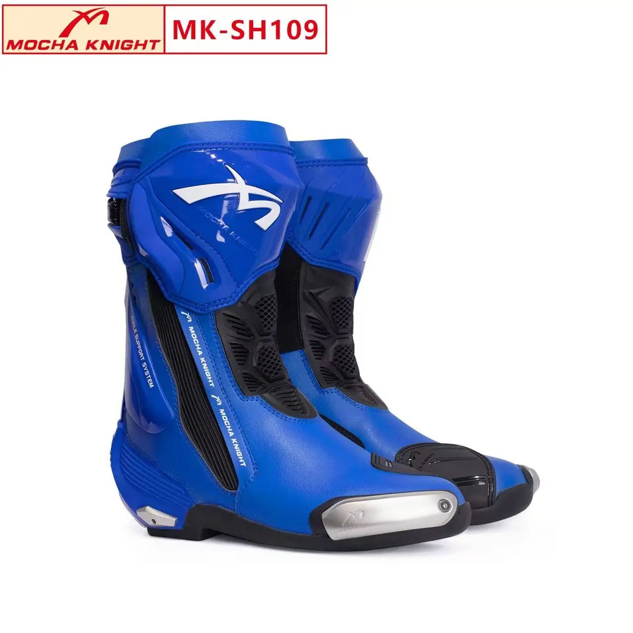 New BENKIA SH109 Mocha Motorcycle Boots CE Certification Professional Track Riding Botas BENKIA Double-Layer Boots