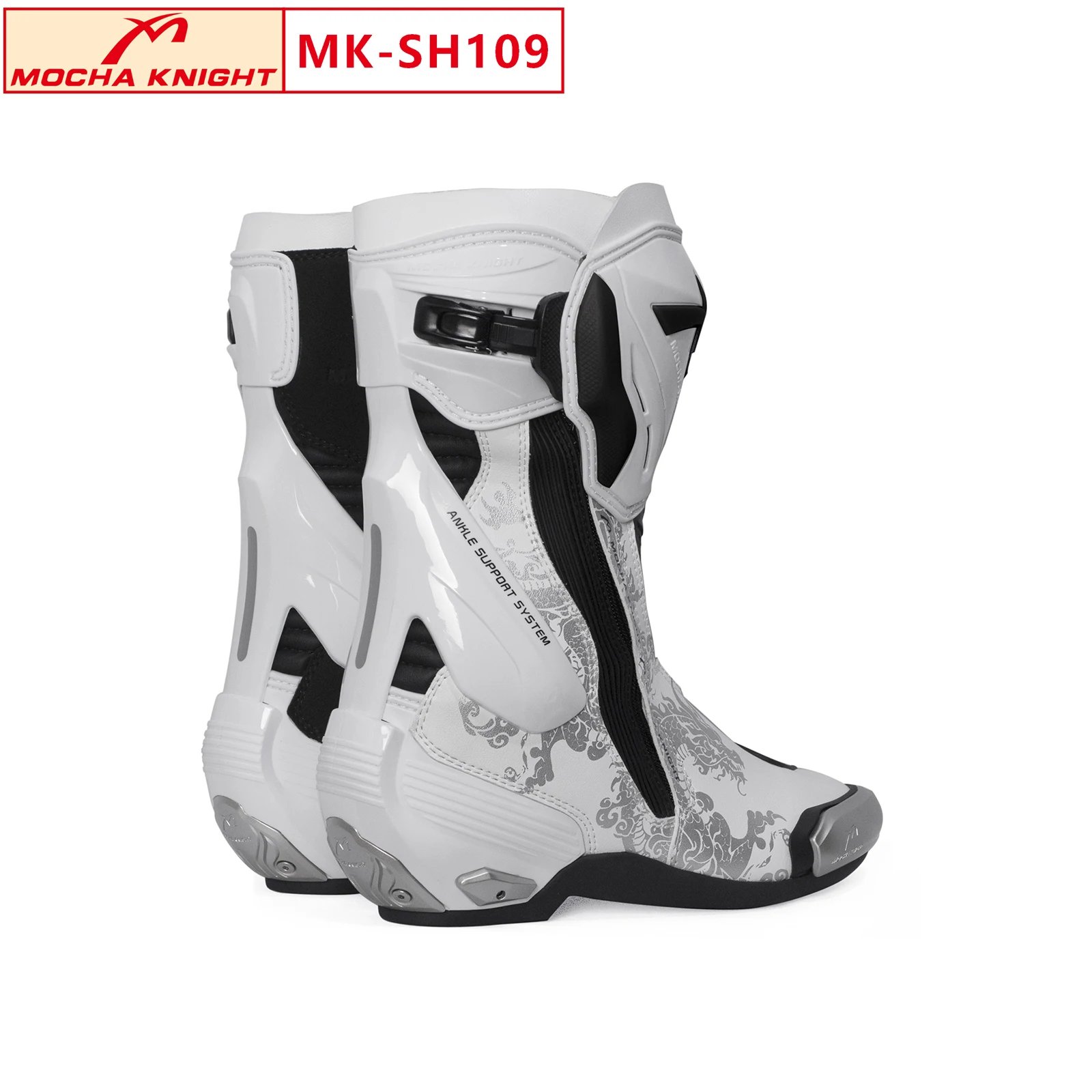 New BENKIA SH109 Mocha Motorcycle Boots CE Certification Professional Track Riding Botas BENKIA Double-Layer Boots