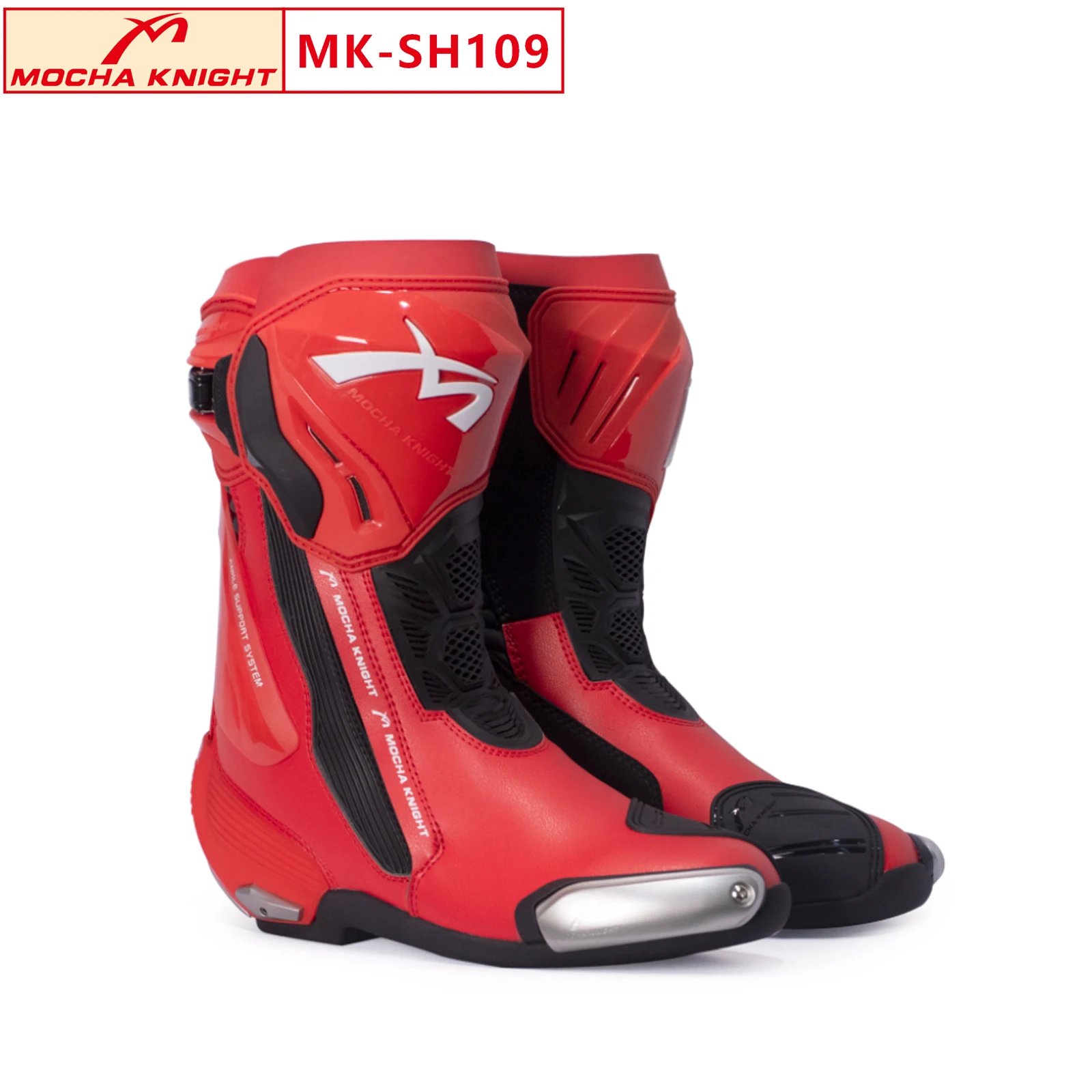 New BENKIA SH109 Mocha Motorcycle Boots CE Certification Professional Track Riding Botas BENKIA Double-Layer Boots