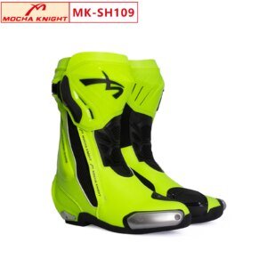 New BENKIA SH109 Mocha Motorcycle Boots CE Certification Professional Track Riding Botas BENKIA Double-Layer Boots