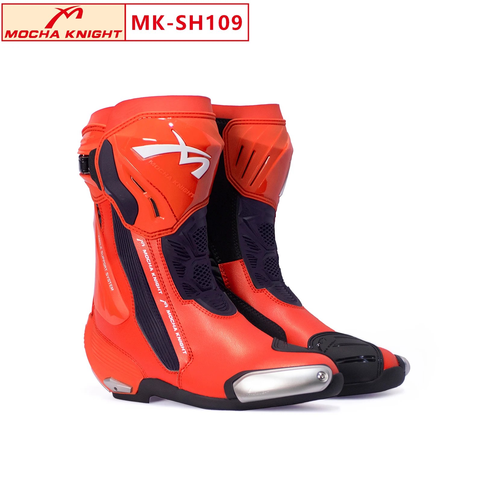 New BENKIA SH109 Mocha Motorcycle Boots CE Certification Professional Track Riding Botas BENKIA Double-Layer Boots