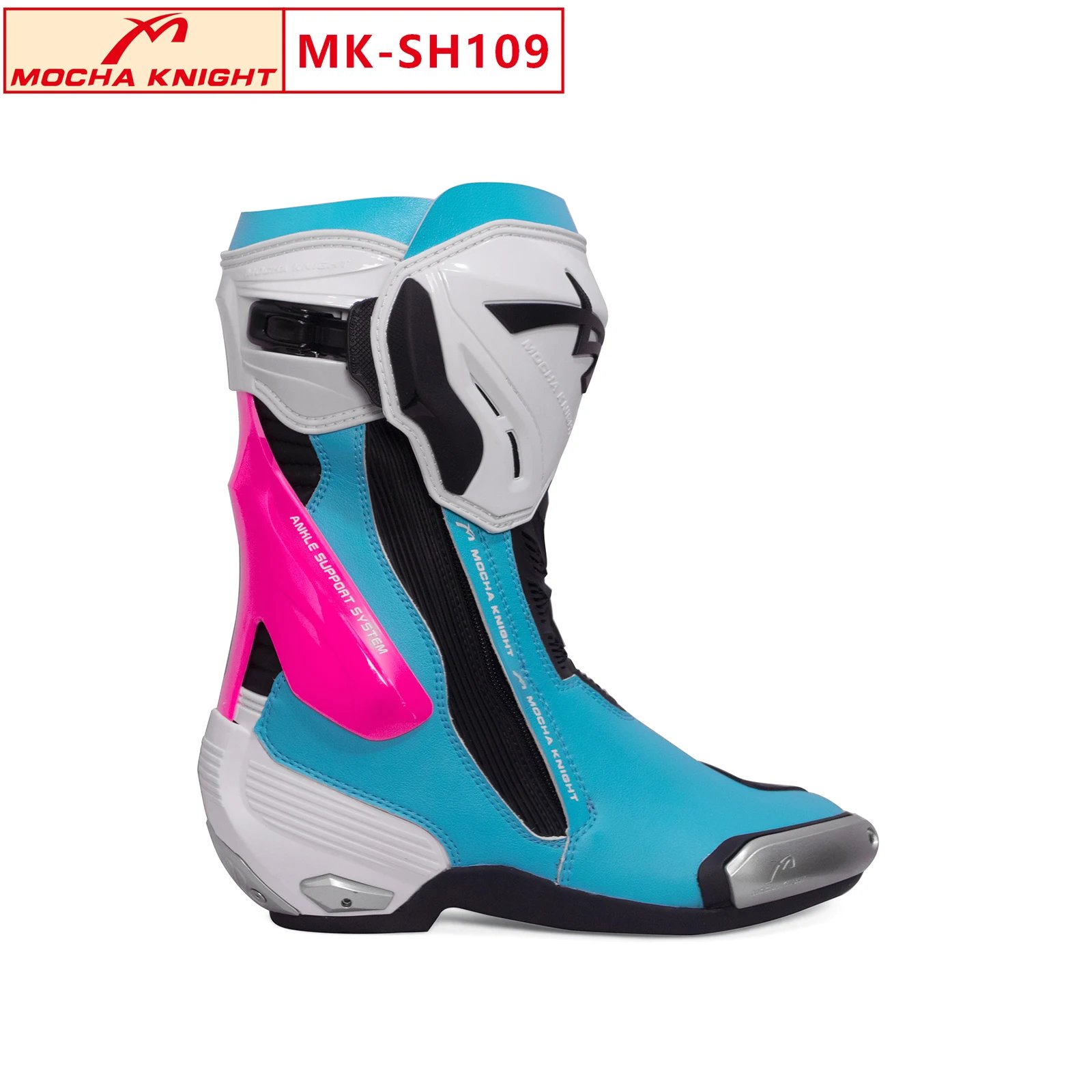 White blue pink
