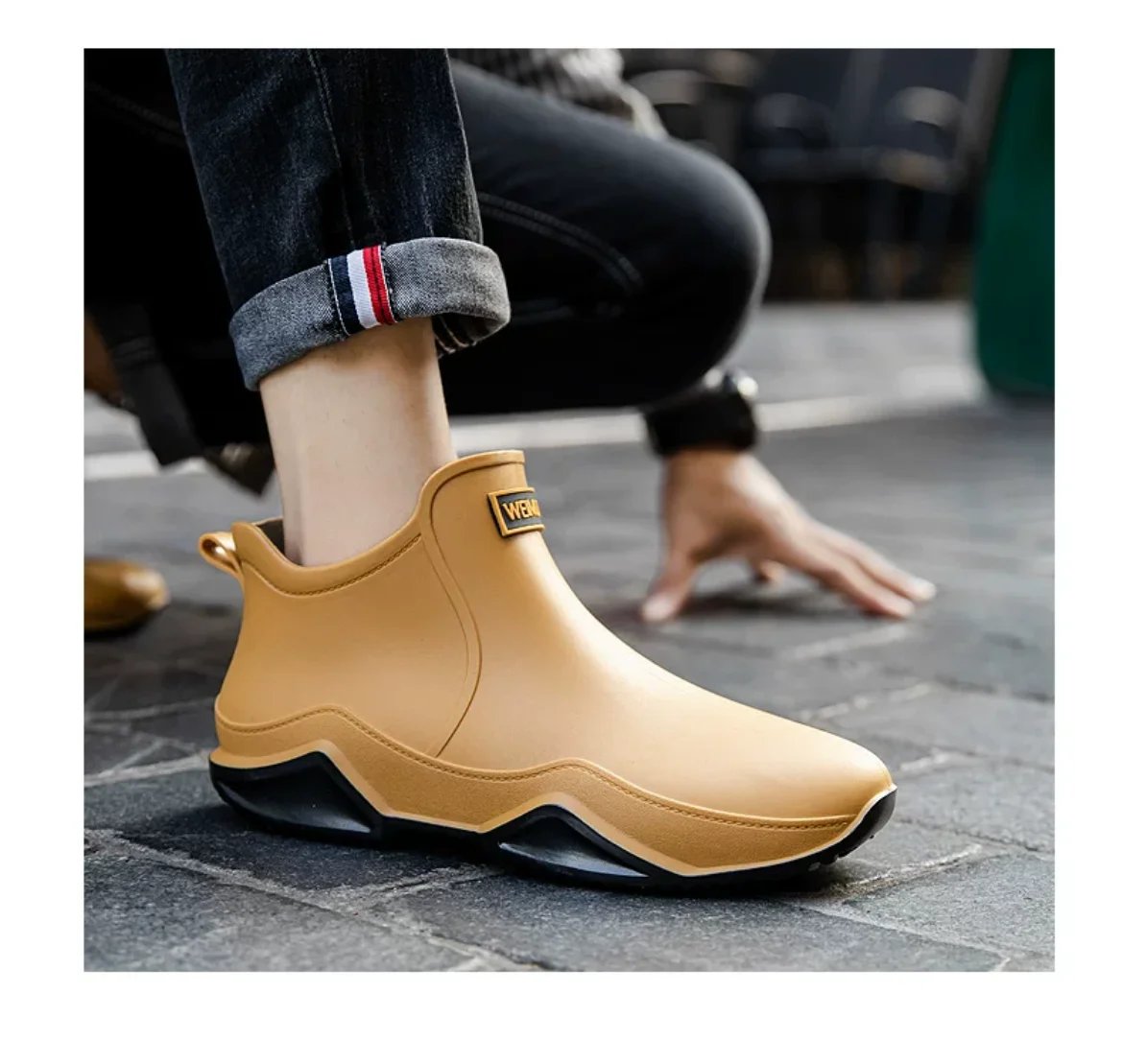 Fashionable Men & Women’s Ankle Rain Boots Anti-Slip Waterproof Shoes Work Boots Suitable For Summer & Winter Rainy & Snowy Day Fashionable Men & Women’s Ankle Rain Boots Anti-Slip Waterproof Shoes Work Boots Suitable For Summer & Winter Rainy & Snowy Day