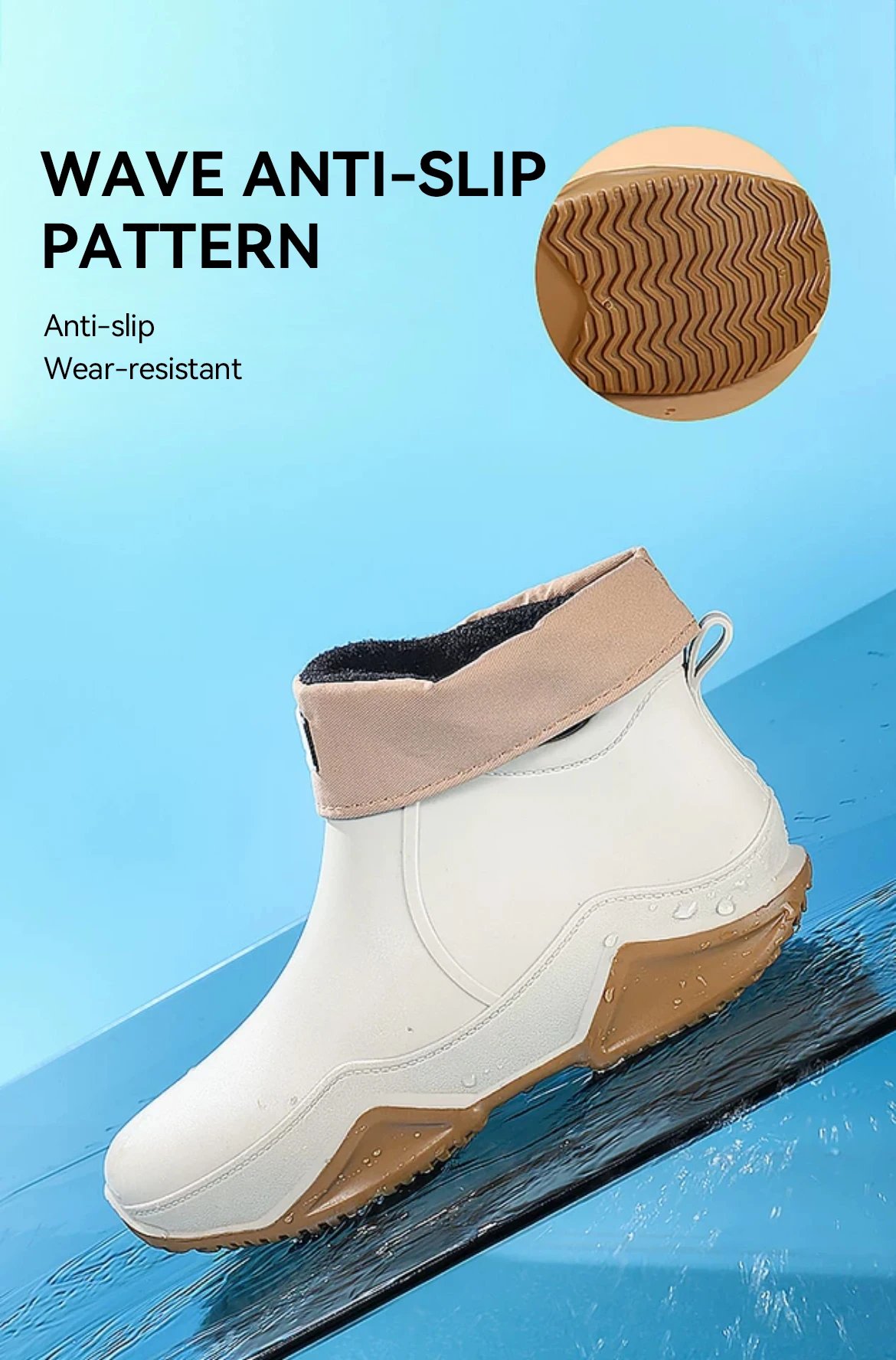 Fashionable Men & Women’s Ankle Rain Boots Anti-Slip Waterproof Shoes Work Boots Suitable For Summer & Winter Rainy & Snowy Day Fashionable Men & Women’s Ankle Rain Boots Anti-Slip Waterproof Shoes Work Boots Suitable For Summer & Winter Rainy & Snowy Day