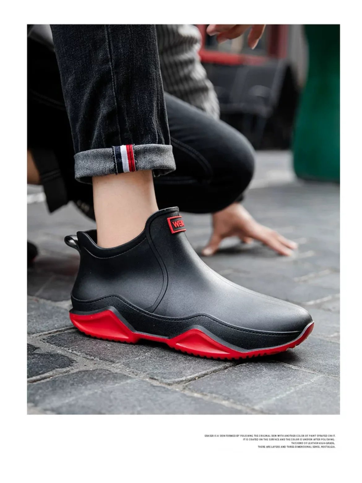 Fashionable Men & Women’s Ankle Rain Boots Anti-Slip Waterproof Shoes Work Boots Suitable For Summer & Winter Rainy & Snowy Day Fashionable Men & Women’s Ankle Rain Boots Anti-Slip Waterproof Shoes Work Boots Suitable For Summer & Winter Rainy & Snowy Day