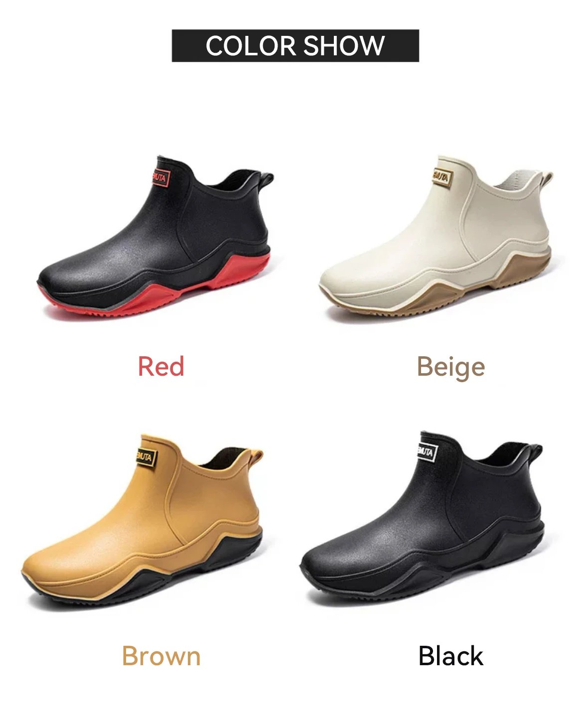 Fashionable Men & Women’s Ankle Rain Boots Anti-Slip Waterproof Shoes Work Boots Suitable For Summer & Winter Rainy & Snowy Day Fashionable Men & Women’s Ankle Rain Boots Anti-Slip Waterproof Shoes Work Boots Suitable For Summer & Winter Rainy & Snowy Day
