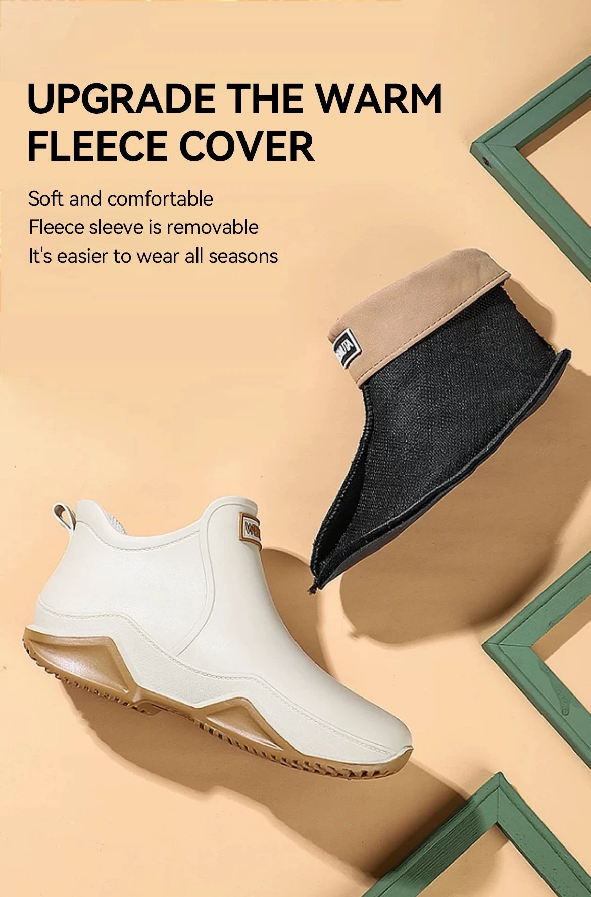 Fashionable Men & Women’s Ankle Rain Boots Anti-Slip Waterproof Shoes Work Boots Suitable For Summer & Winter Rainy & Snowy Day Fashionable Men & Women’s Ankle Rain Boots Anti-Slip Waterproof Shoes Work Boots Suitable For Summer & Winter Rainy & Snowy Day