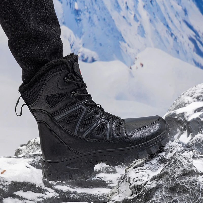 Men Winter Men Snow Boots Super WarmAS Men Hiking Boots High Quality Waterproof Leather Men's Boots Outdoor Motorcycle Boots