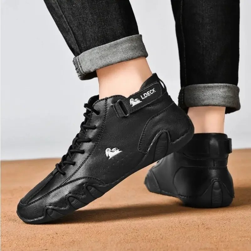 Fashion Men Shoes Brand Men's Boots Breathable Leather Men Ankle Boots Handmade Motorcycle Boots Outdoor Men's Sneakers Fashion Men Shoes Brand Men's Boots Breathable Leather Men Ankle Boots Handmade Motorcycle Boots Outdoor Men's Sneakers