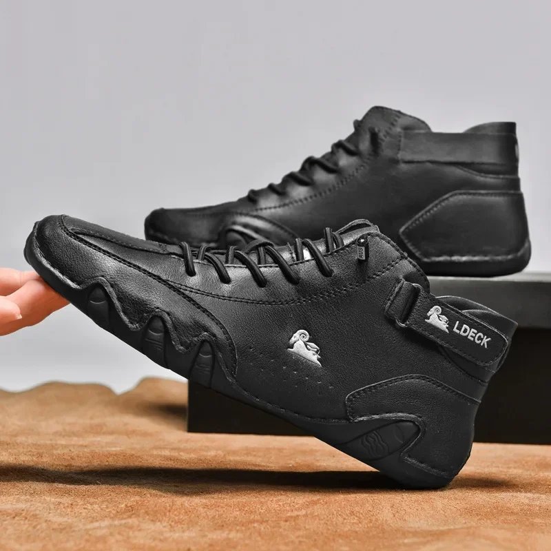 Fashion Men Shoes Brand Men's Boots Breathable Leather Men Ankle Boots Handmade Motorcycle Boots Outdoor Men's Sneakers Fashion Men Shoes Brand Men's Boots Breathable Leather Men Ankle Boots Handmade Motorcycle Boots Outdoor Men's Sneakers