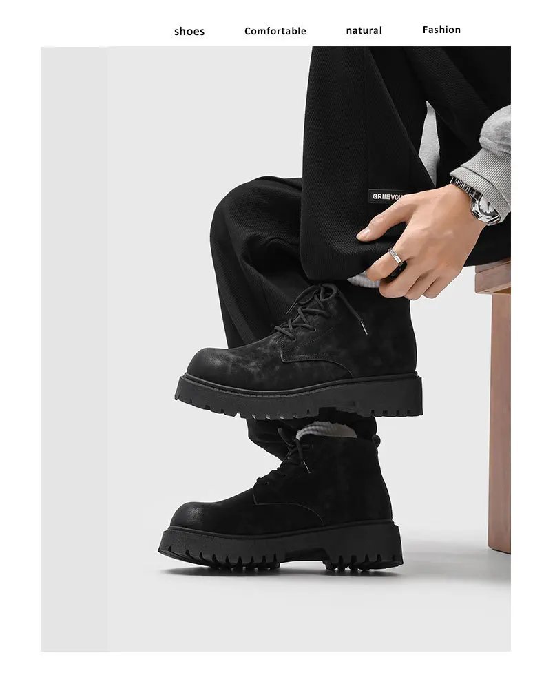 Men's Shoes 2026 Autumn New British Retro Style High Top Big Yellow Boots Outdoor Hiking Thick Soled Workwear Shoes Men's Shoes 2026 Autumn New British Retro Style High Top Big Yellow Boots Outdoor Hiking Thick Soled Workwear Shoes