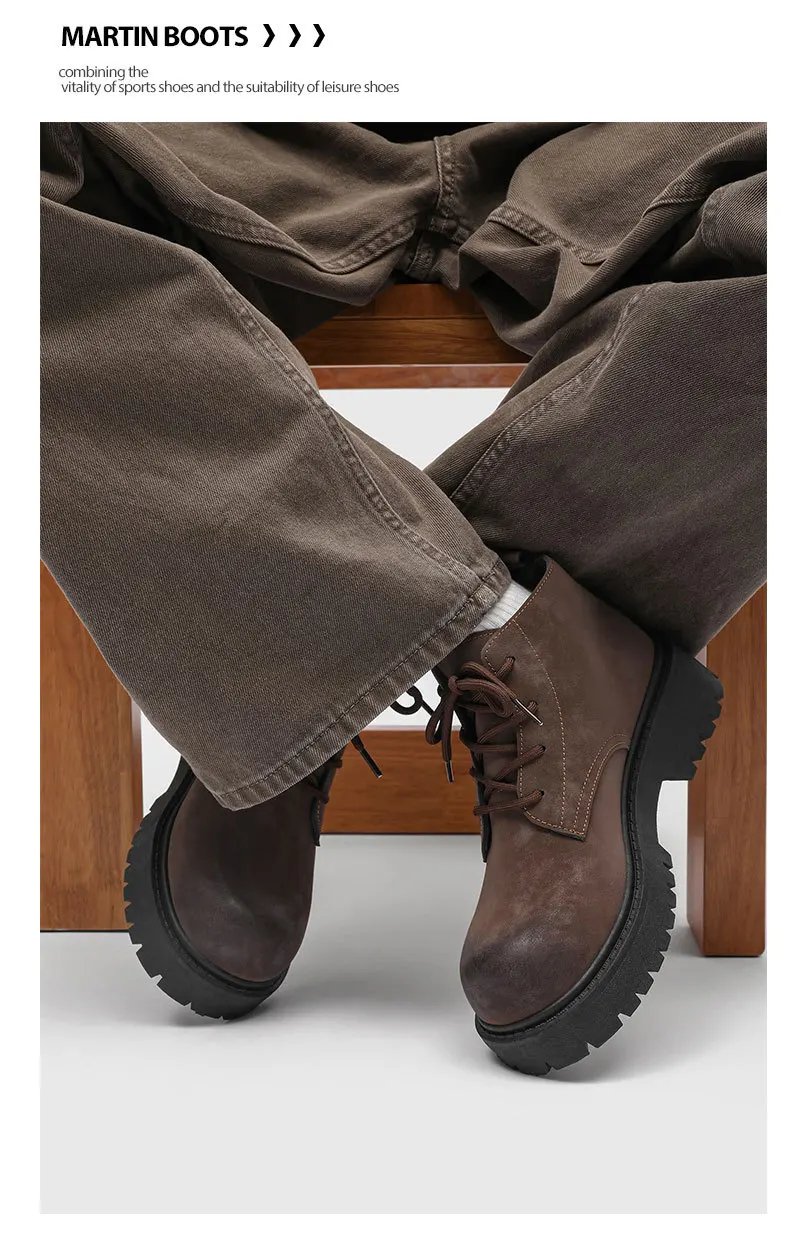 Men's Shoes 2026 Autumn New British Retro Style High Top Big Yellow Boots Outdoor Hiking Thick Soled Workwear Shoes Men's Shoes 2026 Autumn New British Retro Style High Top Big Yellow Boots Outdoor Hiking Thick Soled Workwear Shoes