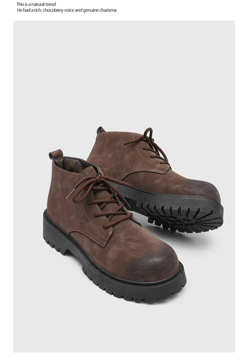 Men's Shoes 2026 Autumn New British Retro Style High Top Big Yellow Boots Outdoor Hiking Thick Soled Workwear Shoes Men's Shoes 2026 Autumn New British Retro Style High Top Big Yellow Boots Outdoor Hiking Thick Soled Workwear Shoes