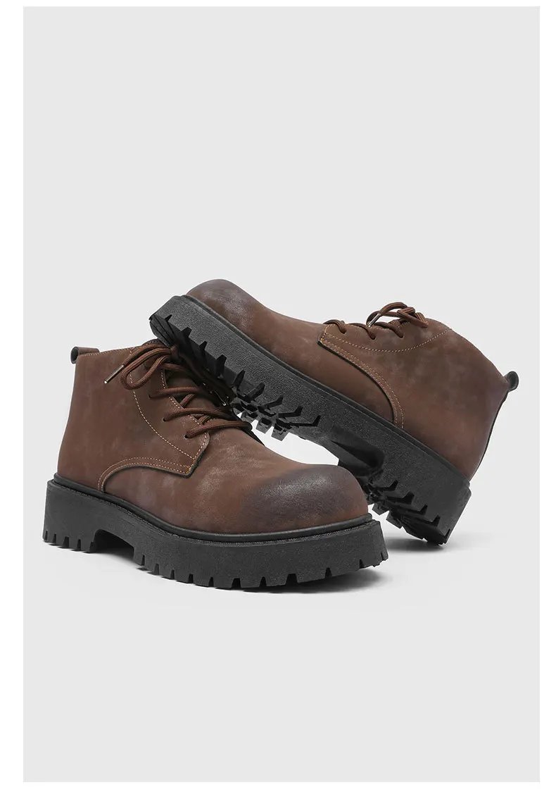 Men's Shoes 2026 Autumn New British Retro Style High Top Big Yellow Boots Outdoor Hiking Thick Soled Workwear Shoes Men's Shoes 2026 Autumn New British Retro Style High Top Big Yellow Boots Outdoor Hiking Thick Soled Workwear Shoes