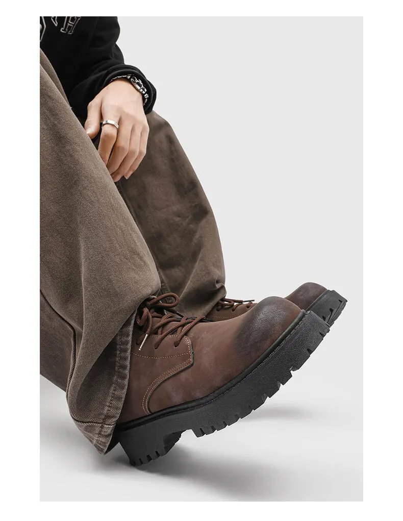 Men's Shoes 2026 Autumn New British Retro Style High Top Big Yellow Boots Outdoor Hiking Thick Soled Workwear Shoes Men's Shoes 2026 Autumn New British Retro Style High Top Big Yellow Boots Outdoor Hiking Thick Soled Workwear Shoes