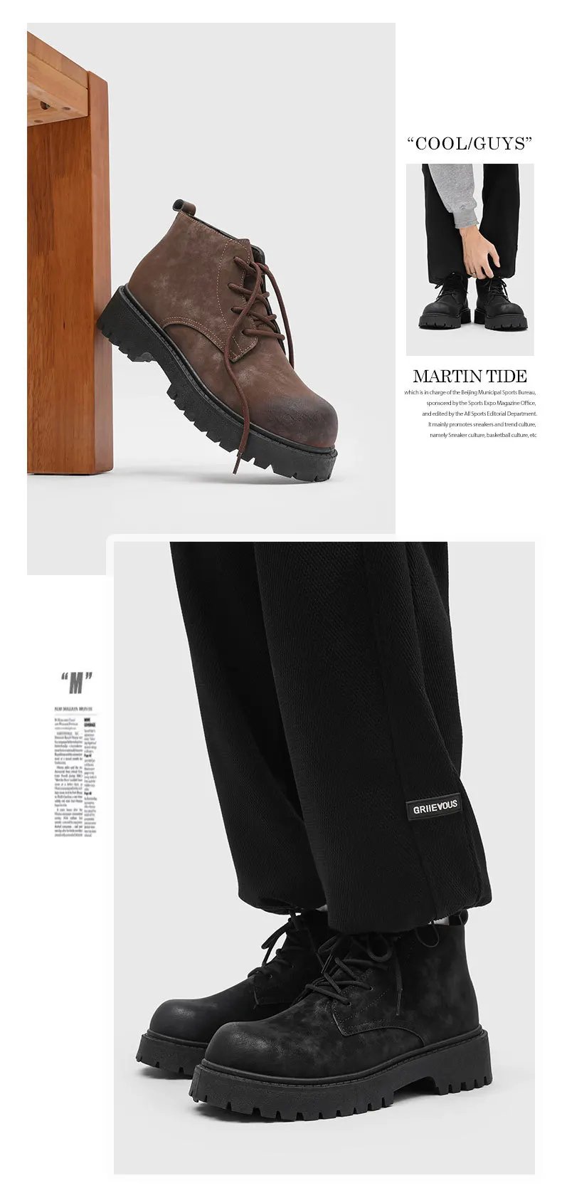 Men's Shoes 2026 Autumn New British Retro Style High Top Big Yellow Boots Outdoor Hiking Thick Soled Workwear Shoes Men's Shoes 2026 Autumn New British Retro Style High Top Big Yellow Boots Outdoor Hiking Thick Soled Workwear Shoes
