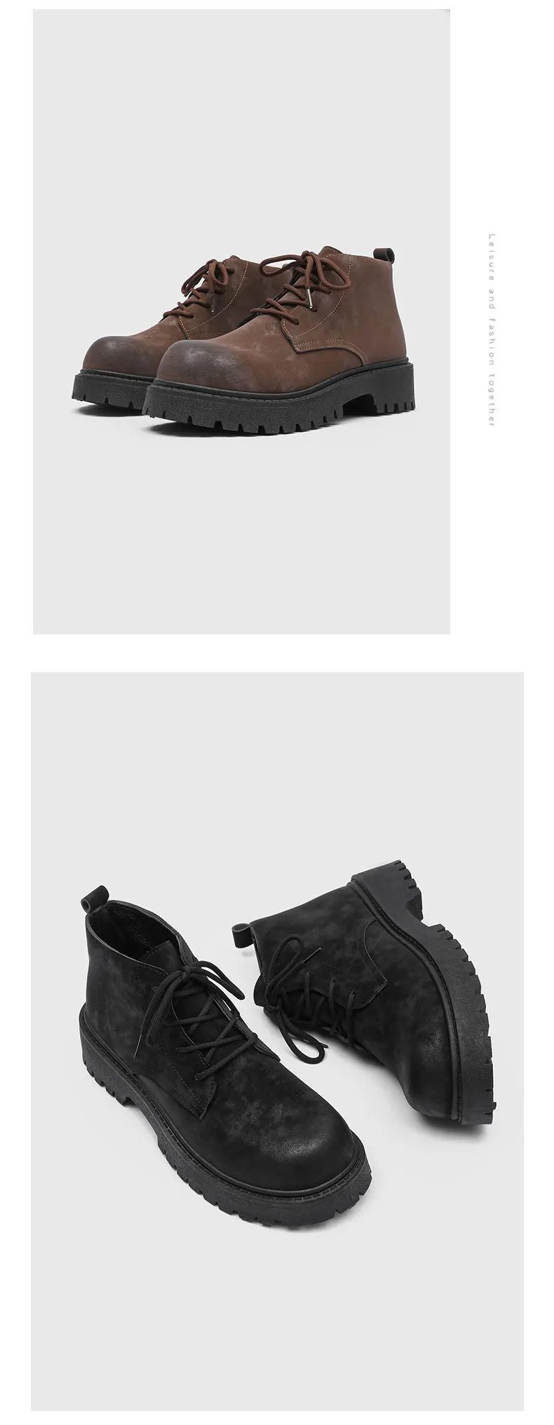 Men's Shoes 2026 Autumn New British Retro Style High Top Big Yellow Boots Outdoor Hiking Thick Soled Workwear Shoes Men's Shoes 2026 Autumn New British Retro Style High Top Big Yellow Boots Outdoor Hiking Thick Soled Workwear Shoes