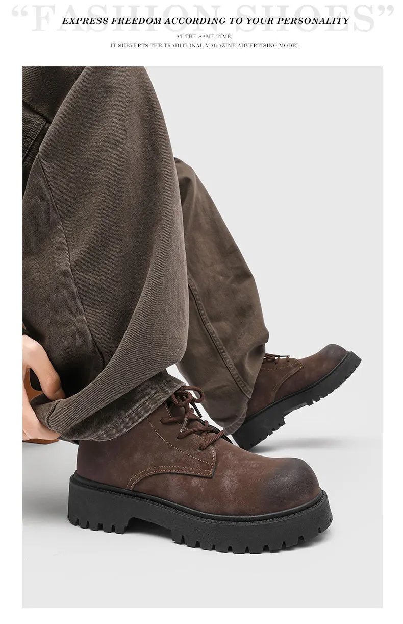 Men's Shoes 2026 Autumn New British Retro Style High Top Big Yellow Boots Outdoor Hiking Thick Soled Workwear Shoes Men's Shoes 2026 Autumn New British Retro Style High Top Big Yellow Boots Outdoor Hiking Thick Soled Workwear Shoes